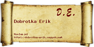 Dobrotka Erik névjegykártya